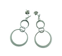 silver circles earrings